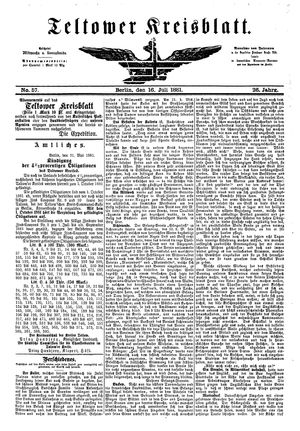 Teltower Kreisblatt on Jul 16, 1881