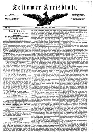 Teltower Kreisblatt vom 20.07.1881