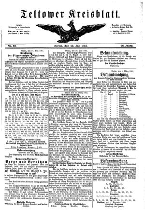 Teltower Kreisblatt vom 23.07.1881