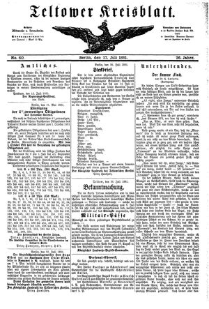Teltower Kreisblatt on Jul 27, 1881