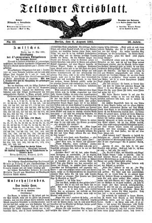 Teltower Kreisblatt on Aug 6, 1881