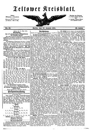Teltower Kreisblatt on Aug 13, 1881