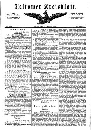 Teltower Kreisblatt on Aug 17, 1881