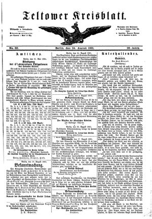 Teltower Kreisblatt vom 24.08.1881
