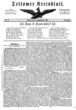 Teltower Kreisblatt vom 03.09.1881