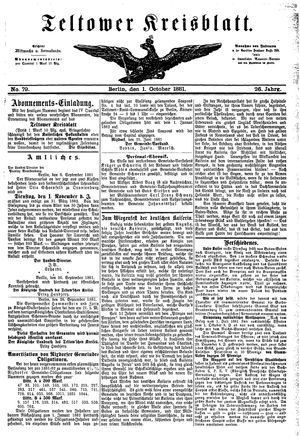 Teltower Kreisblatt on Oct 1, 1881
