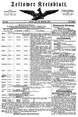 Teltower Kreisblatt vom 19.10.1881