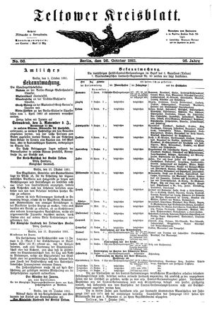 Teltower Kreisblatt vom 26.10.1881