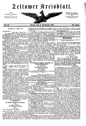 Teltower Kreisblatt vom 09.11.1881