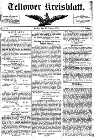 Teltower Kreisblatt vom 18.01.1882