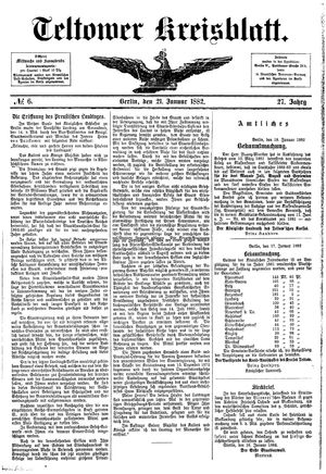 Teltower Kreisblatt vom 21.01.1882