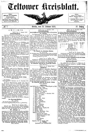 Teltower Kreisblatt vom 25.01.1882