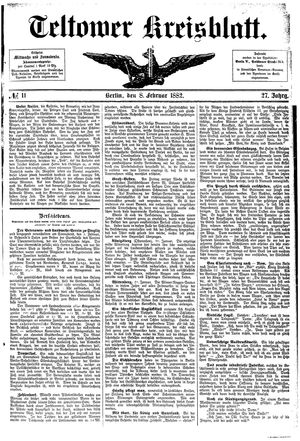 Teltower Kreisblatt on Feb 8, 1882