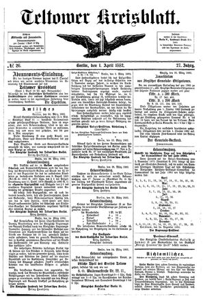 Teltower Kreisblatt vom 01.04.1882