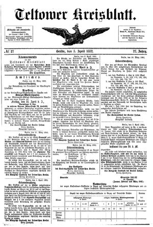 Teltower Kreisblatt vom 05.04.1882