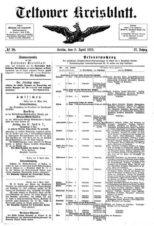 Teltower Kreisblatt vom 08.04.1882