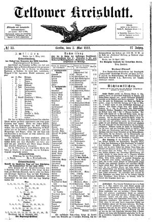Teltower Kreisblatt vom 03.05.1882
