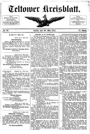 Teltower Kreisblatt on May 20, 1882