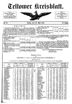 Teltower Kreisblatt on May 24, 1882