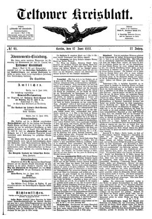 Teltower Kreisblatt on Jun 17, 1882