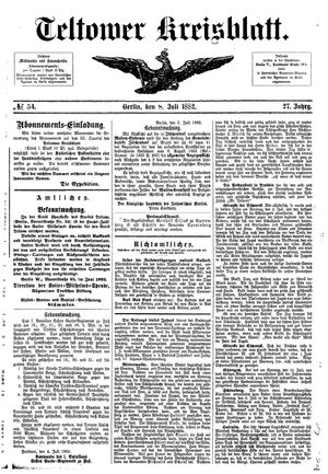 Teltower Kreisblatt vom 08.07.1882
