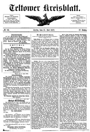 Teltower Kreisblatt vom 15.07.1882