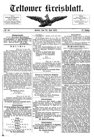 Teltower Kreisblatt vom 22.07.1882