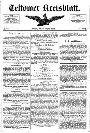 Teltower Kreisblatt vom 09.08.1882