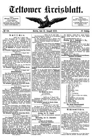 Teltower Kreisblatt vom 12.08.1882