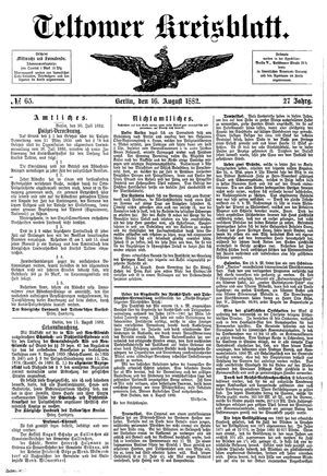 Teltower Kreisblatt on Aug 16, 1882