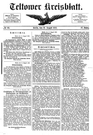 Teltower Kreisblatt vom 19.08.1882