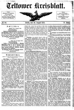 Teltower Kreisblatt vom 30.08.1882