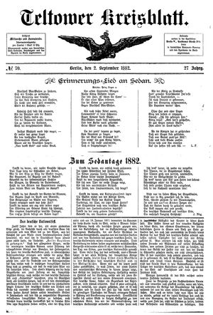 Teltower Kreisblatt on Sep 2, 1882