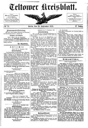 Teltower Kreisblatt vom 20.09.1882