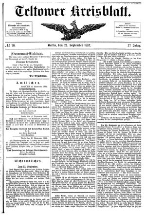 Teltower Kreisblatt vom 23.09.1882