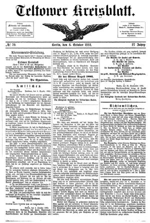 Teltower Kreisblatt on Oct 4, 1882