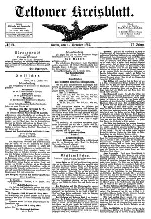 Teltower Kreisblatt on Oct 11, 1882