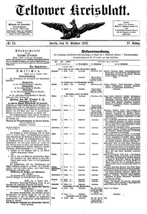 Teltower Kreisblatt vom 18.10.1882