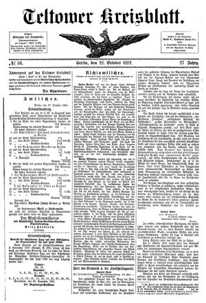 Teltower Kreisblatt vom 28.10.1882