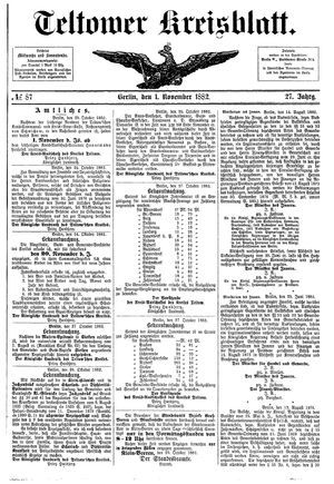 Teltower Kreisblatt vom 01.11.1882