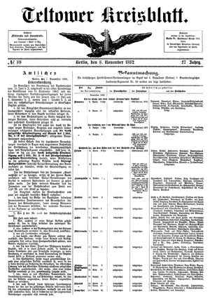 Teltower Kreisblatt vom 08.11.1882