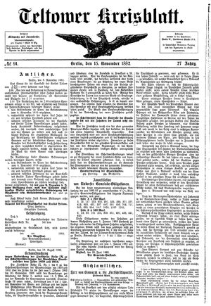 Teltower Kreisblatt vom 15.11.1882