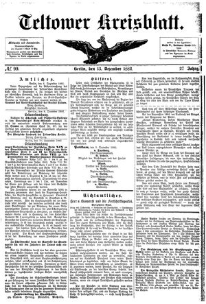 Teltower Kreisblatt vom 13.12.1882