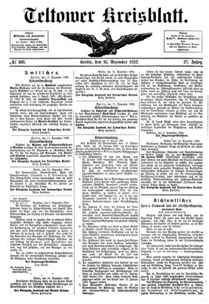 Teltower Kreisblatt on Dec 16, 1882