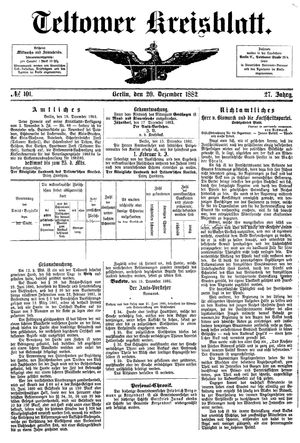 Teltower Kreisblatt vom 20.12.1882