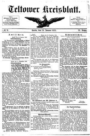 Teltower Kreisblatt on Jan 31, 1883