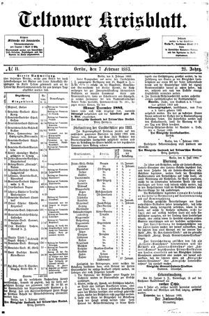 Teltower Kreisblatt on Feb 7, 1883