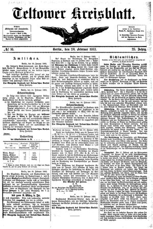 Teltower Kreisblatt on Feb 24, 1883