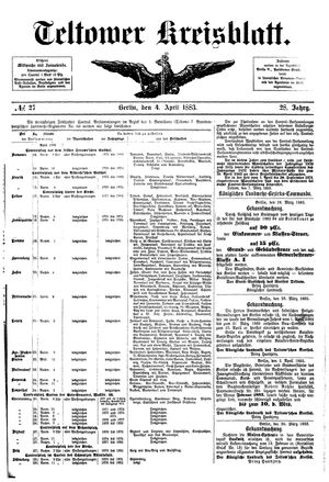 Teltower Kreisblatt on Apr 4, 1883