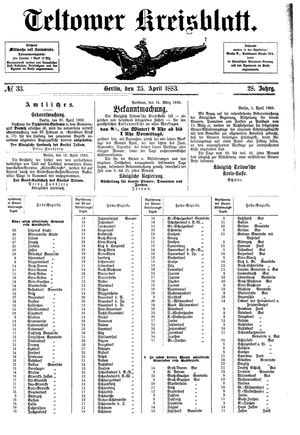 Teltower Kreisblatt vom 25.04.1883
